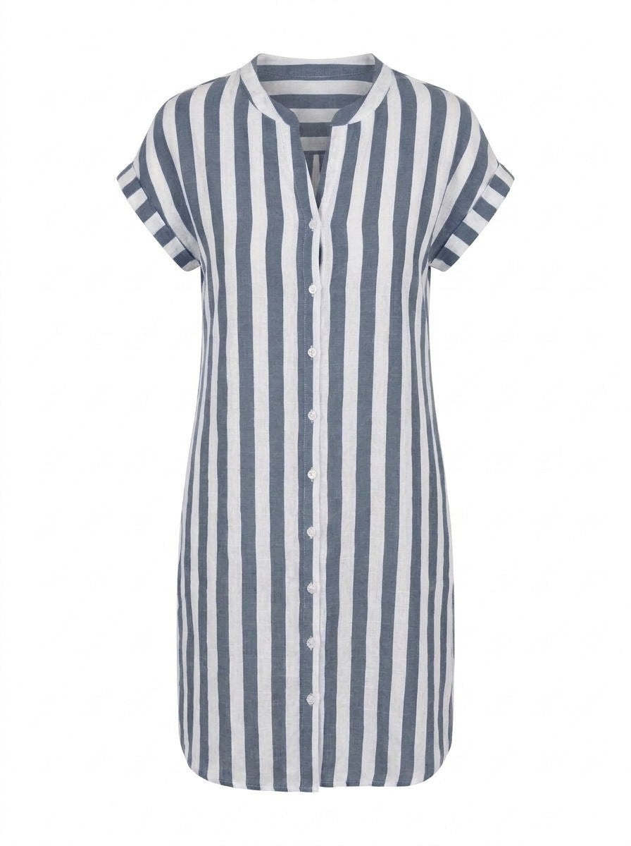 Noémie | Vestido camisero elegante a rayas