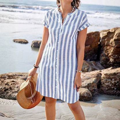 Noémie | Vestido camisero elegante a rayas