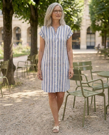 Noémie | Vestido camisero elegante a rayas