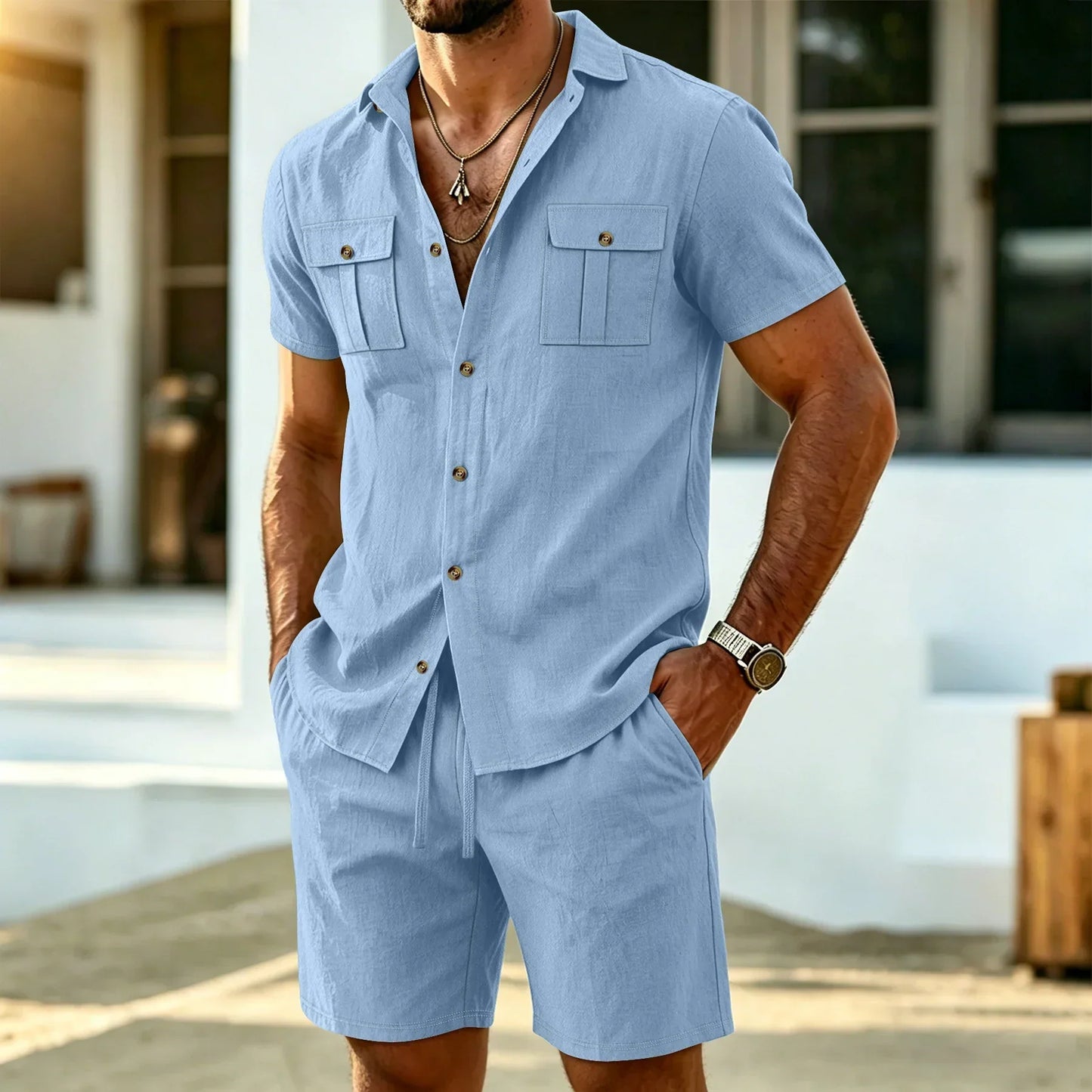 Maël | Conjunto de lino para hombre