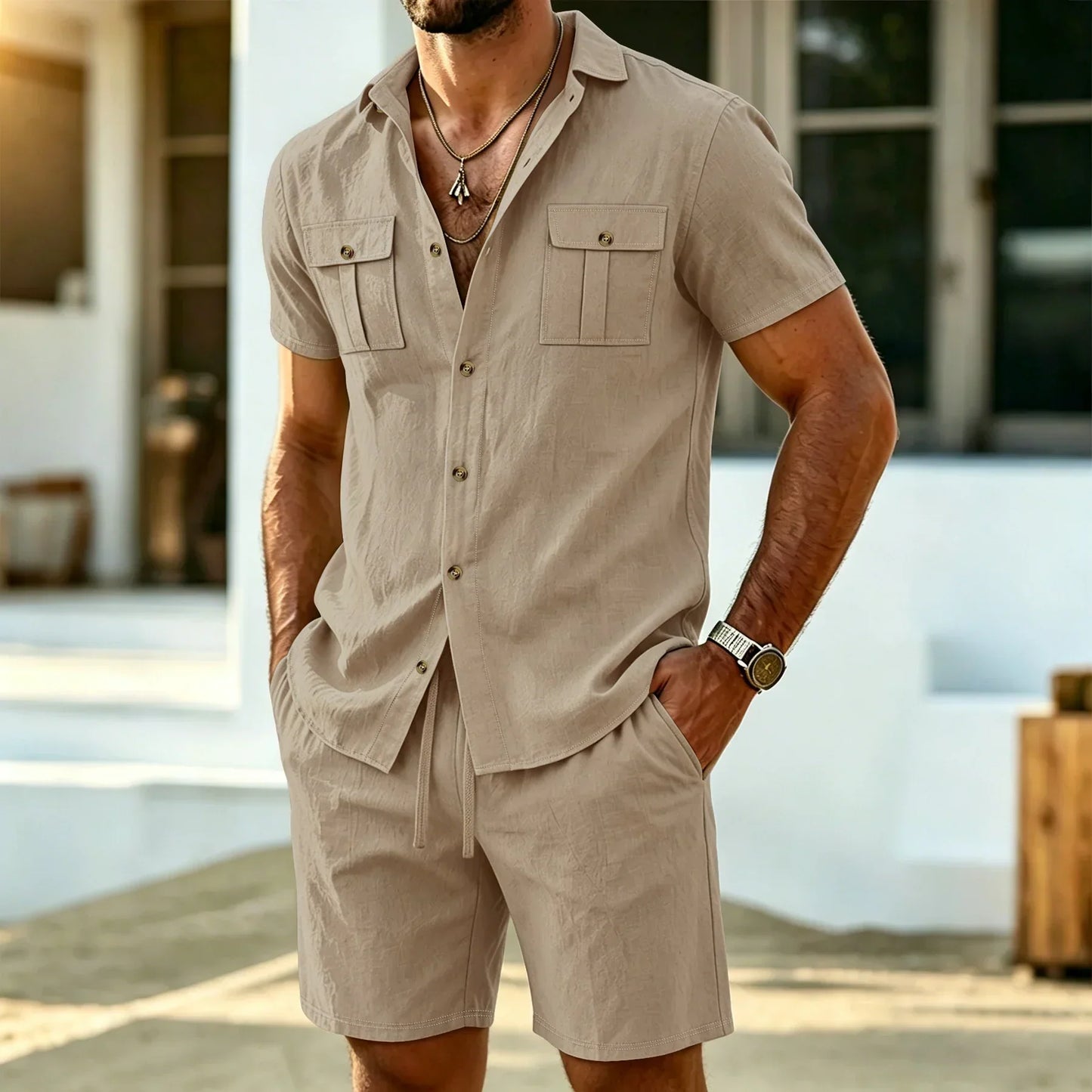 Maël | Conjunto de lino para hombre